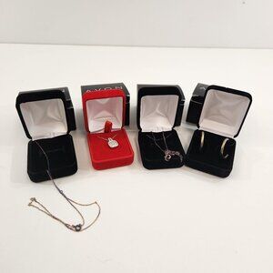 AVON 18K & Platinum Plated Jewelry Bundle Necklaces Earrings